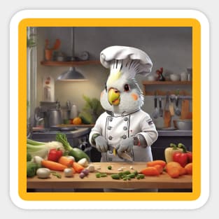 Cockatiel calopsitte cooking kitchen Sticker